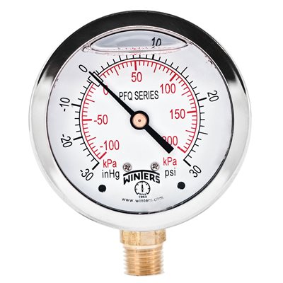 LF / BR 2.5" 30" / 0 / 30 PSI / KPA 1 / 4" BOTTOM