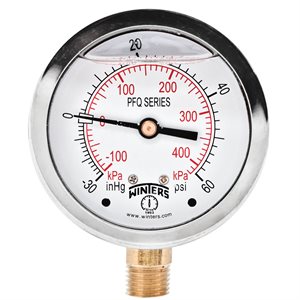 LF / BR 2.5" 30" / 0 / 60 PSI / KPA 1 / 4" BOTTOM