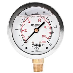 LF / BR 2.5" 0-15 PSI / KPA 1 / 4" NPT BOTTOM
