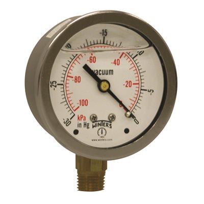 LF / BR 2.5" 0-30" VACUUM 1 / 4" NPT BOTTOM