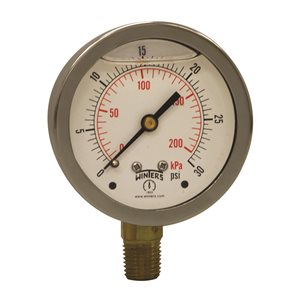 LF / BR 2.5" 0-30 PSI / KPA 1 / 4" NPT BOTTOM