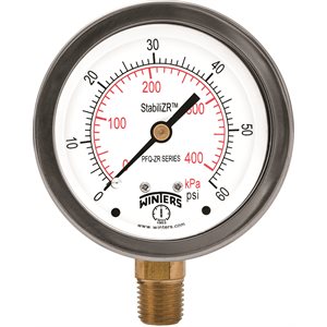 2.5'' QUALITY StabiliZR(TM), 1 / 4''BOTTOM, 0-60 PSI / KPA