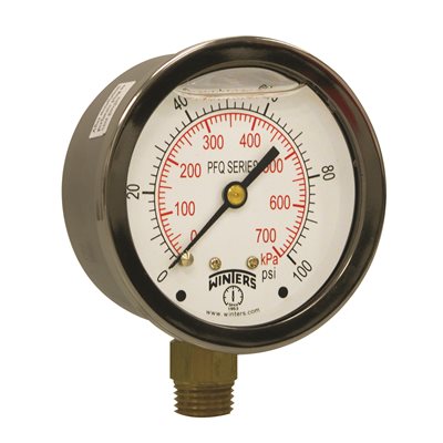 LF / BR 2.5" 0-100 PSI / KPA 1 / 4" NPT BOTTOM