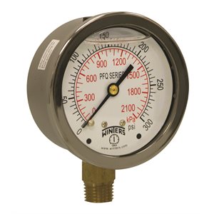LF / BR 2.5" 0-300 PSI / KPA 1 / 4" NPT BOTTOM