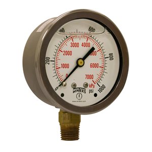LF / BR 2.5" 0-1000 PSI / KPA 1 / 4" NPT BTM
