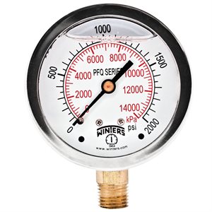 LF / BR 2.5" 0-2000 PSI / KPA 1 / 4" NPT BTM