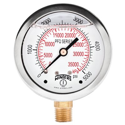 LF / BR 2.5" 0-5000 PSI / KPA 1 / 4" NPT BTM