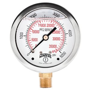 LF / BR 2.5" 0-5000 PSI / KPA 1 / 4" NPT BTM