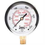 LF / BR 2.5" 0-10000 PSI / KPA 1 / 4" NPT BTM