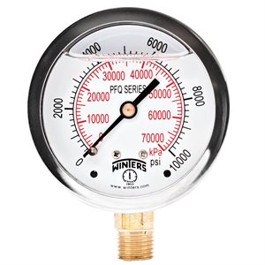 LF / BR 2.5" 0-10000 PSI / KPA 1 / 4" NPT BTM