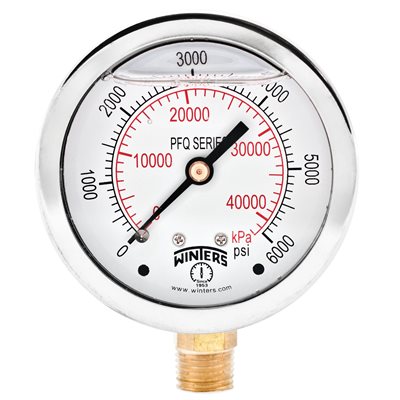 LF / BR 2.5"x1 / 4"NPT BTM 0 / 6000 PSI / KPA