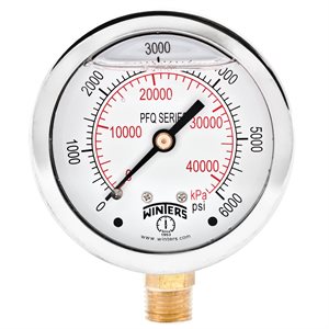 LF / BR 2.5"x1 / 4"NPT BTM 0 / 6000 PSI / KPA