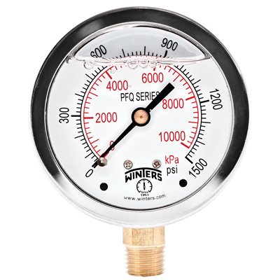 LF / BR 2.5" 0-1500 PSI / KPA 1 / 4" NPT BTM