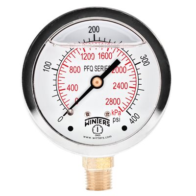 LF / BR 2.5" x 1 / 4" NPT BTM 0-400 PSI / KPA