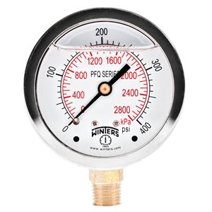 LF / BR 2.5" x 1 / 4" NPT BTM 0-400 PSI / KPA