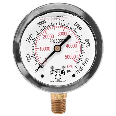 LF / BR 2.5"x1 / 4" NPT BTM 0 / 7500 PSI