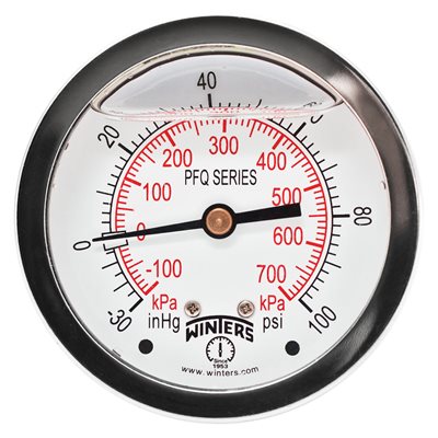 LF / BR 2.5" 30" / 0 / 100 PSI / KPA 1 / 4" BACK