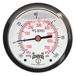 LF / BR 2.5" 30" / 0 / 100 PSI / KPA 1 / 4" BACK