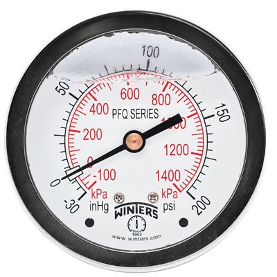 LF / BR 2.5" 30" / 0 / 200 PSI / KPA 1 / 4" BACK