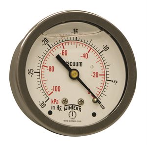 LF / BR 2.5" 0-30" VACUUM 1 / 4" NPT BACK