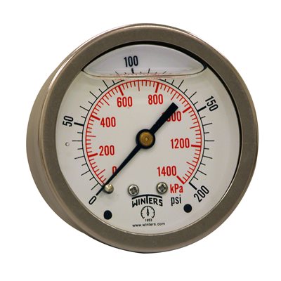 LF / BR 2.5" 0-200 PSI / KPA 1 / 4" NPT BACK