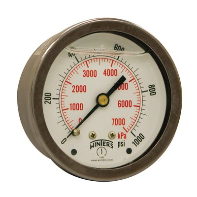 LF / BR 2.5" 0-1000 PSI / KPA 1 / 4" NPT BACK