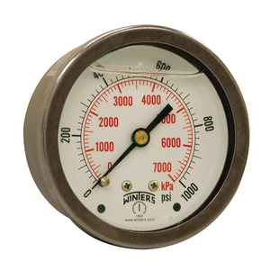 LF / BR 2.5" 0-1000 PSI / KPA 1 / 4" NPT BACK
