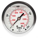 LF / BR 2.5" 0-2000 PSI / KPA 1 / 4" NPT BACK