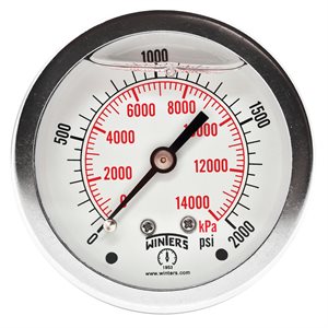 LF / BR 2.5" 0-2000 PSI / KPA 1 / 4" NPT BACK
