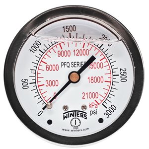 LF / BR 2.5" 0-3000 PSI / KPA 1 / 4" NPT BACK