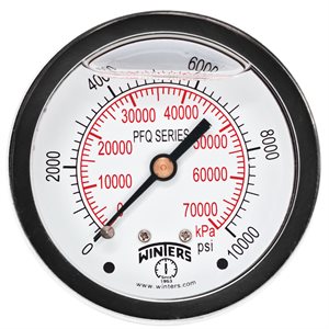 LF / BR 2.5" 0-10000 PSI / KPA 1 / 4" NPT BACK