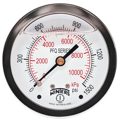 LF / BR 2.5" 0-1500 PSI / KPA 1 / 4" NPT BACK