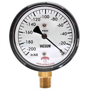 LOW PRESSURE 2.5" 0 / 200"H2O VACUUM 1 / 4" NPT BOTTOM