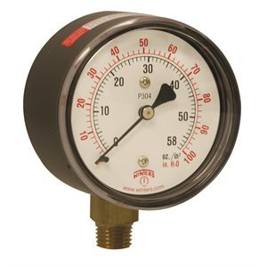 LOW PRESSURE 2.5" 0-100" / OZ 1 / 4" NPT BTM