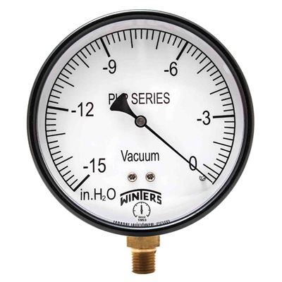 LOW PRESSURE 4" 0-15" H20 VAC 1 / 4" BRASS