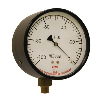 LOW PRESSURE 4" 0-100" H20 VAC 1 / 4 BRASS