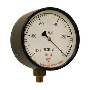LOW PRESSURE 4" 0-100" H20 VAC 1 / 4 BRASS