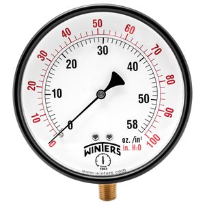 LOW PRESSURE 4" 0-100" H2O / OZ 1 / 4" BTM
