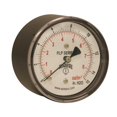 LOW PRESSURE 2.5" 0-15" WATER 1 / 4" BACK