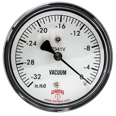 LOW PRESSURE 2.5" 0-32" H20 VAC 1 / 4 BACK