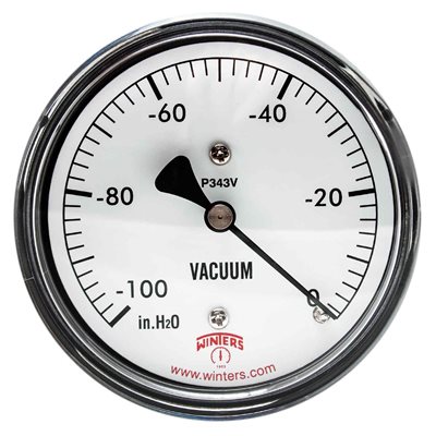 LOW PRESSURE 2.5" 0-100" H20 VAC 1 / 4 BCK