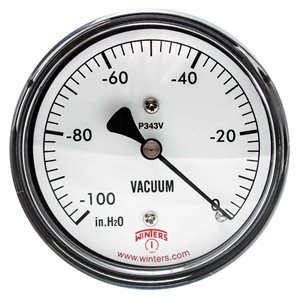 LOW PRESSURE 2.5" 0-100" H20 VAC 1 / 4 BCK