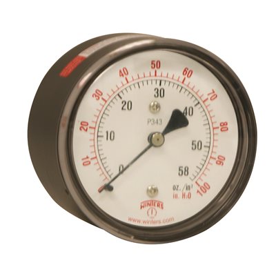 LOW PRESSURE 2.5" 0-100" WATER 1 / 4" BACK