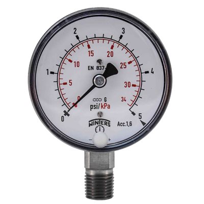 LOW PRESSURE 2.5" ST / ST 0-5 PSI / KPA BTTM