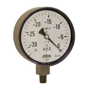 LOW PRESSURE 4" 0-32" H20 VAC 1 / 4 SS BTM