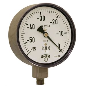 LOW PRESSURE 4" 0-55" H20 VAC 1 / 4 SS BTM