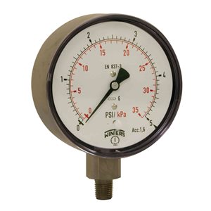 4'' 0-5 PSI / KPA 1 / 4'' ST / ST BOTTOM