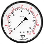 4'' 0-32'' WATER / OZ 1 / 4'' BRASS BACK