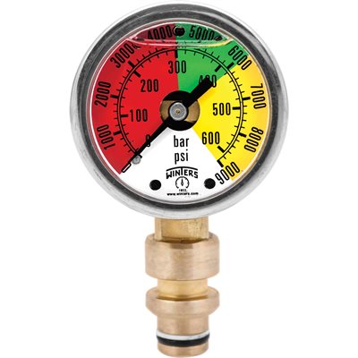 2" FORGED MINING GAUGE 0 / 9000 PSI / BAR 3 / 8" STECKO