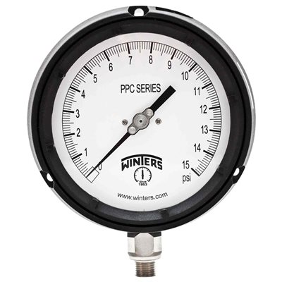 4.5" DIAL 1 / 4" NPT BOTTOM 0 / 15 PSI Only Single scale